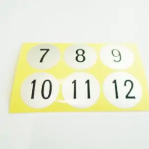 Number sticker (7-12)